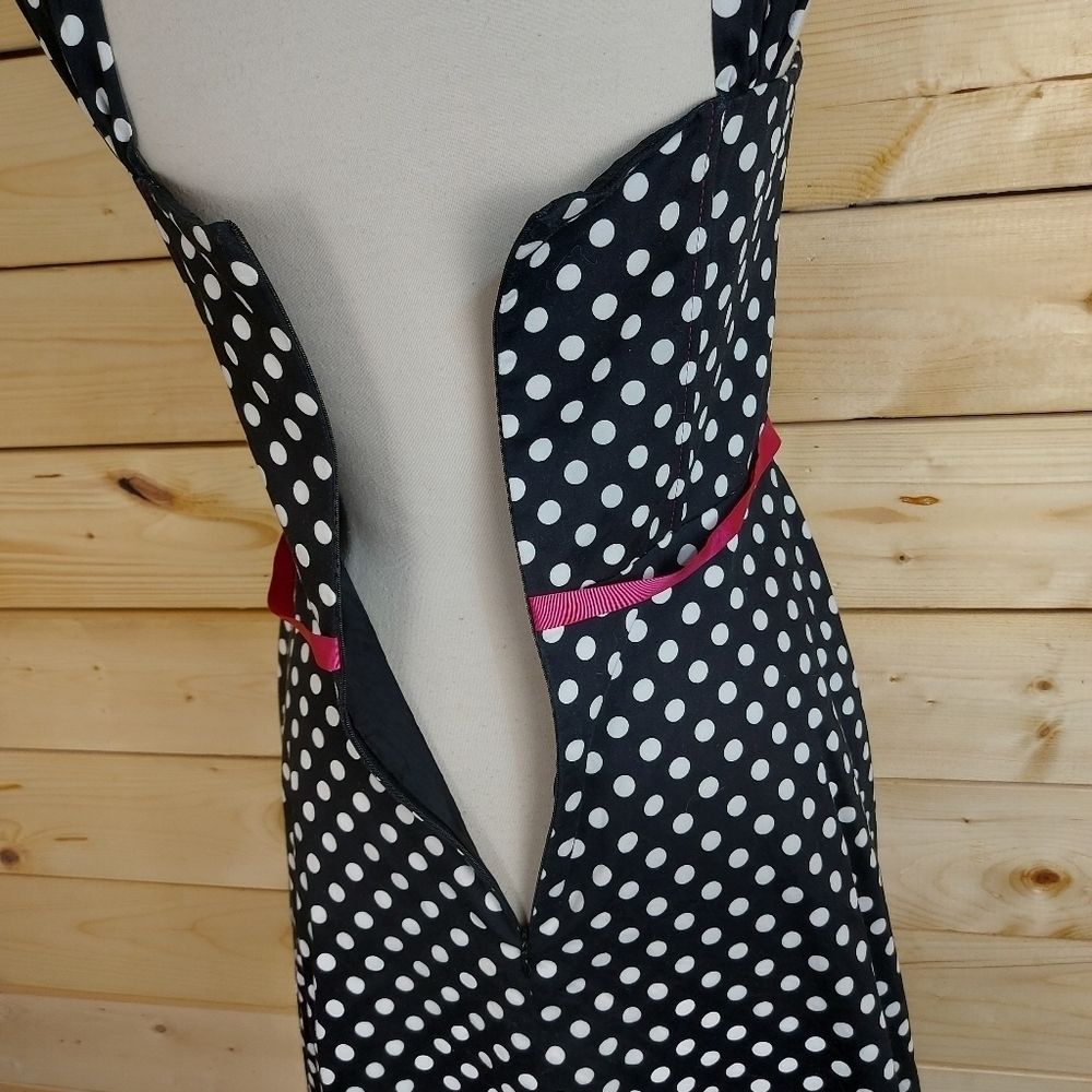 Polka dot bustier corset strap dress MARIE DOOLY designer Made in Canada - Picture 11 of 13